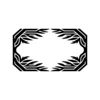 Geometric Leaf Frame on White Background, Modern Minimalist. vector