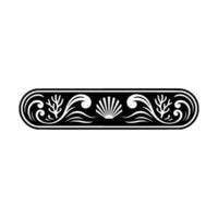 Elegant Coastal Border Black and White Seashell Motif. vector
