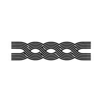 Minimalist Woven Black Lines on White Abstract Element. vector