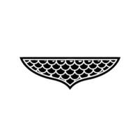 Abstract Black and White Scallop on White Background. vector
