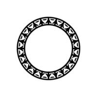 Geometric Circle Ornament, Minimalist Black White Element. vector