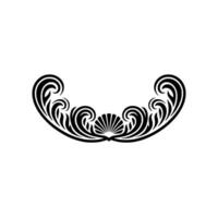 Elegant Black and White Swirl with Seashell Motif. vector