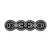 Black White Celtic Knotwork Border, Decorative Element on White. vector