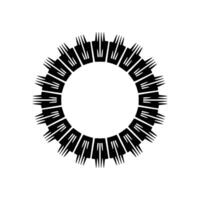 Modern Geometric Ring in Black and White. vector