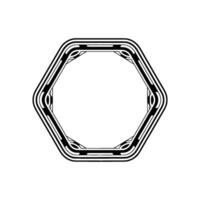 Geometric Hexagon Frame Art Deco Style, Minimalist. vector