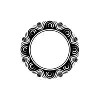 Elegant Art Deco Frame, Black and White Circle , Decorative Border. vector