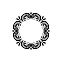 Ornate Black and White Circular Decorative Frame, Minimalist. vector