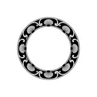 Elegant Black and White Ornamental Circular Frame. vector