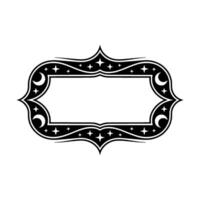 Mystical Celestial Label Stars and Moons on a Decorative Frame. vector