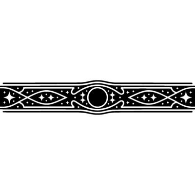 Elegant Black Ornament Border on White Background.