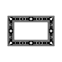 Celestial Frame, Black and White , Mystical Border for Invitations and Decor. vector