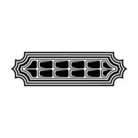 Geometric Black and White Ornamental Element on White Background. vector