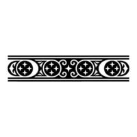 Elegant Black and White Ornamental Border, Geometric. vector