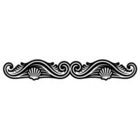 Elegant Black and White Seashell Waves Border Element. vector
