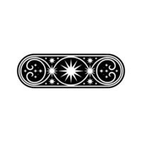 Celestial Black and White Ornament Decorative Border. vector