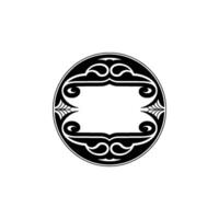 Ornate Circular Frame with Spiderweb Accents - Decorative. vector