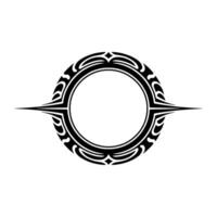 Abstract Tribal Circle Tattoo Element on White Background. vector