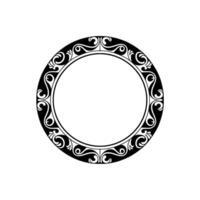 Elegant Circular Ornament with Floral Swirls on White Background. vector