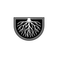 Minimalist Root - Black White, Geometric, Corporate Element. vector