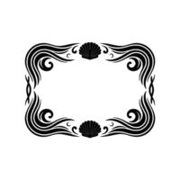 Elegant Seashell Frame Illustration - Nautical, Decorative Element. vector