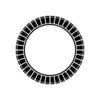 Circular Geometric Pattern in Black and White, Minimalist Element. vector