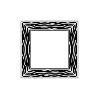 Decorative Square Frame with Organic, Abstract Pattern - Illustration. vector
