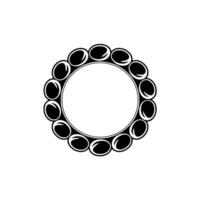 Elegant Black and White Circular Frame with Oval Accents, Minimalist. vector