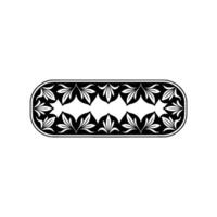 Elegant Floral Frame Illustration in Black and White, Minimalist. vector