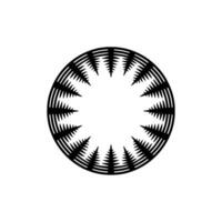 Black White Circular Forest , Minimalist, Abstract Symbol. vector