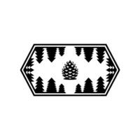 Minimalist Pinecone Forest Badge. vector