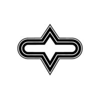 Abstract Geometric , Minimalist Black and White Symbol. vector