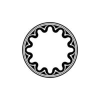 Minimalist Circular Ornament Black and White, Modern. vector