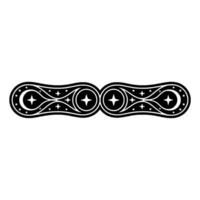 Abstract Celestial Ornament - Black and White, Minimalist. vector