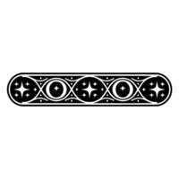 Celestial Border Black White Geometric Motif. vector