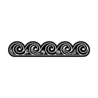 Elegant Black White Ocean Wave Pattern Border. vector
