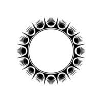 Monochromatic Sunburst Circle Frame Elegant. vector