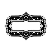 Celestial Label Crescent Moons, Stars, Decorative Frame. vector