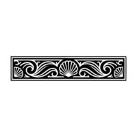 Elegant Sea Shell Border Black and White Decorative Element. vector
