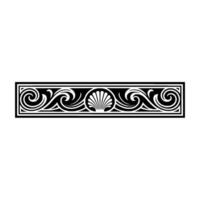 Black and White Ornamental Border with Seashell Motif. vector