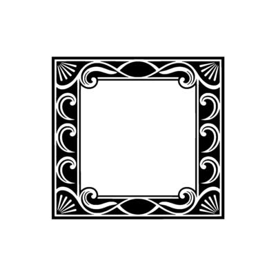 Elegant Black and White Decorative Frame, Art Deco Style.