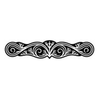 Elegant Black White Scrollwork Divider, Decorative Border Element. vector