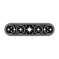 Celestial Ornament Black and White Starry Border. vector