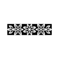 Floral Border, Black and White Minimalist Pattern. vector