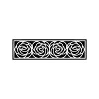 Minimalist Rose Pattern Decorative Panel, Monochrome. vector