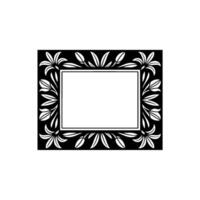 Elegant Floral Frame Black and White Botanical. vector