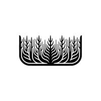 Minimalist Abstract Forest in Black on White. vector