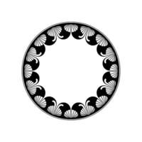 Black White Circular Ornamental , Frame or Border. vector
