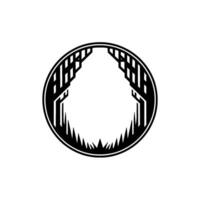 Geometric Forest Circle - Minimalist Black and White. vector