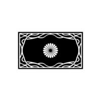 Minimalist Japanese Symbol Chrysanthemum Frame. vector