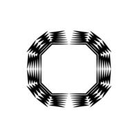 Abstract Geometric Octagon with Black Spikes, Minimalist. vector